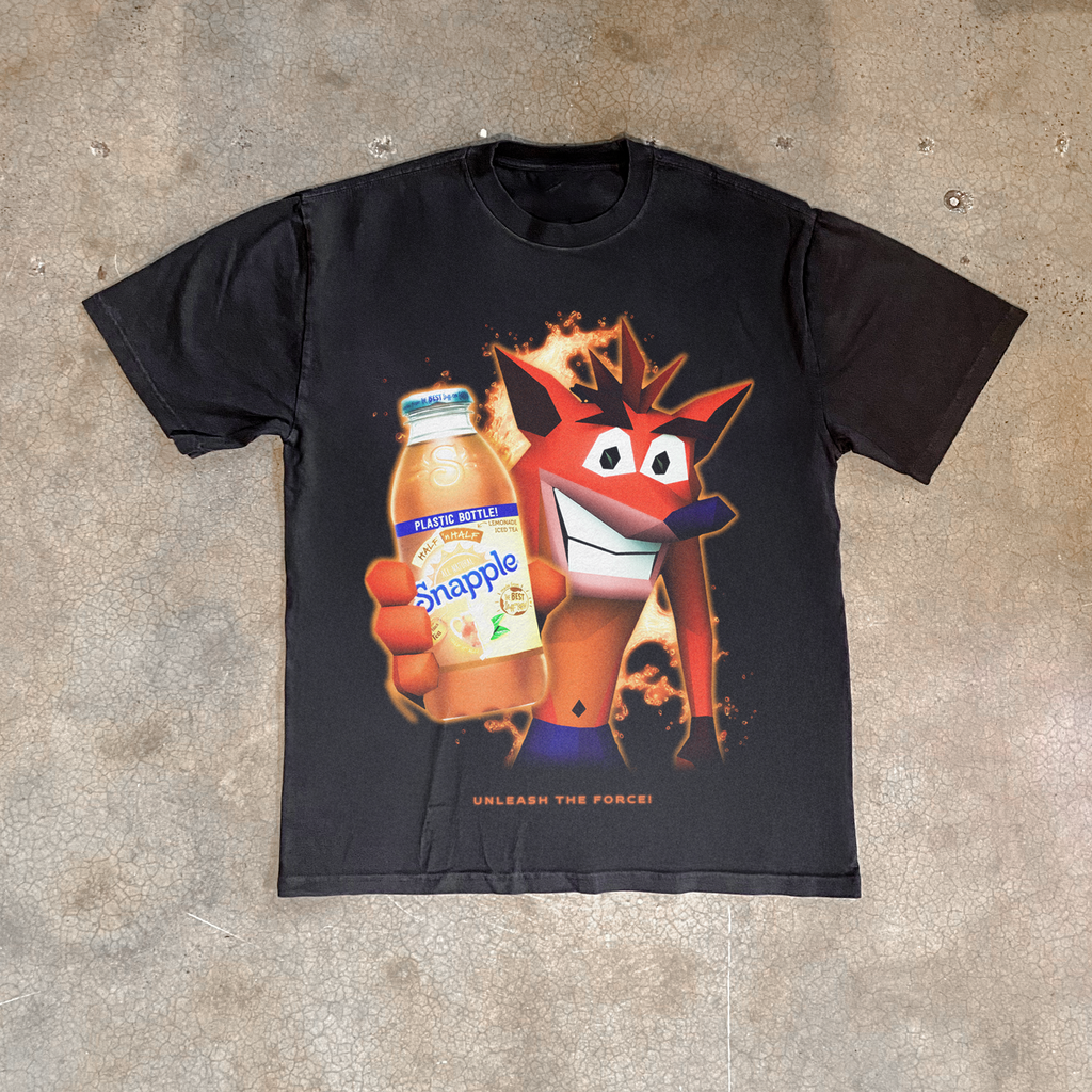 90S Nostalgia 'Crash Bandicoot X Snapple' Heavy Faded Black product image 1